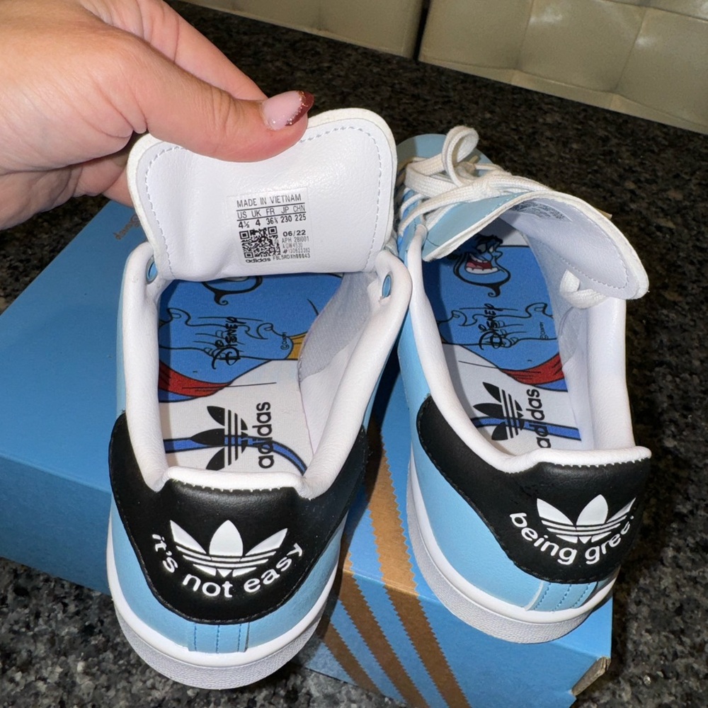 Adidas Stan Smith J kids blue sneakers - Picture 3 of 5